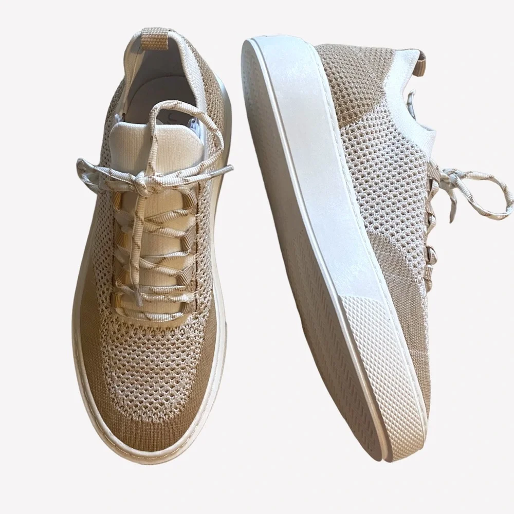 NIB J/SLIDES NYC Duchess Lace-Up Fashion Platform Sneakers White Beige Women’s 9 - Picture 6 of 11